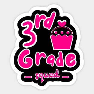 3rd grade pink cupcake Sticker